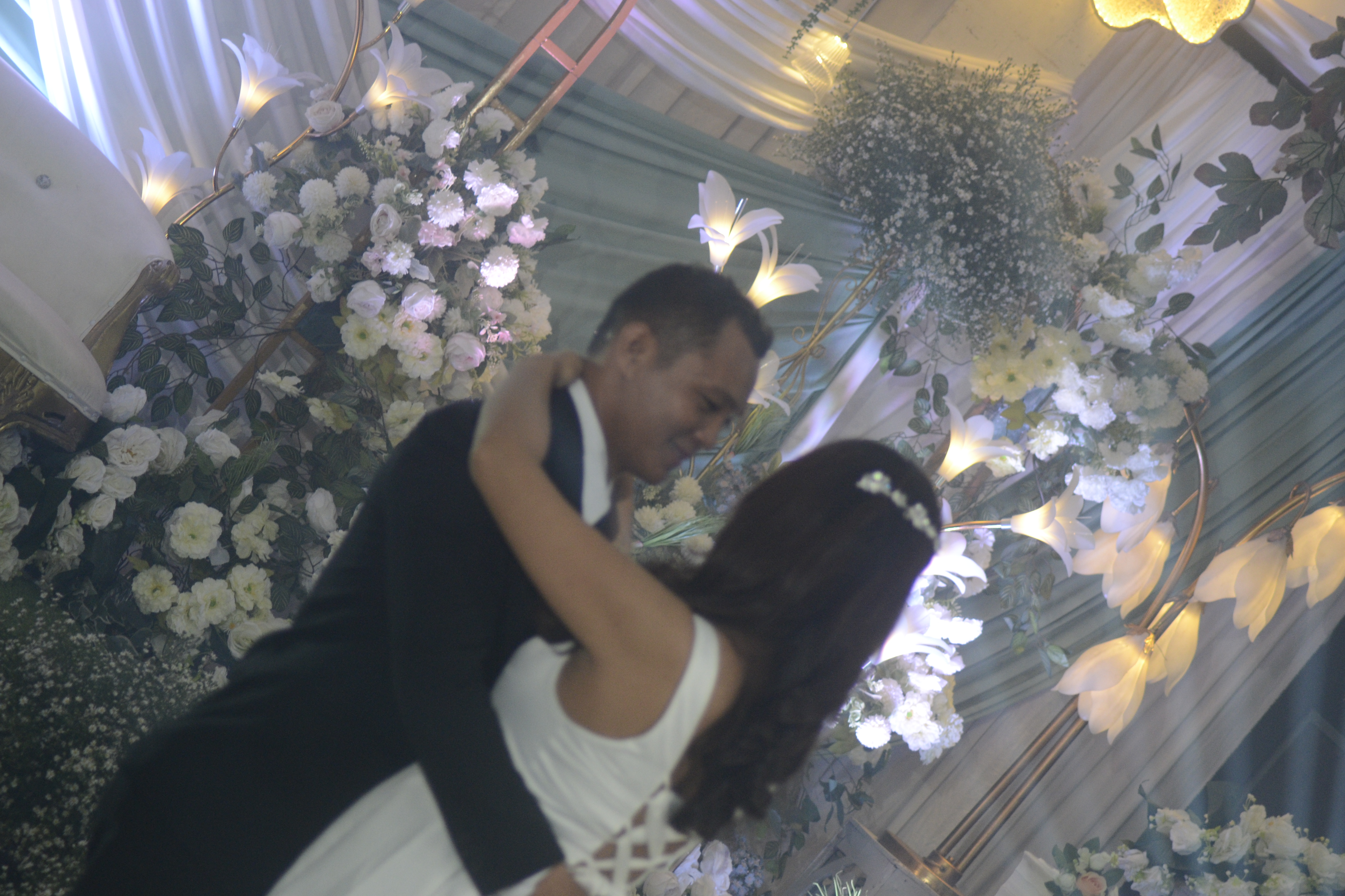 Bride and groom sharing their first dance